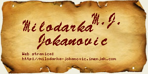 Milodarka Jokanović vizit kartica